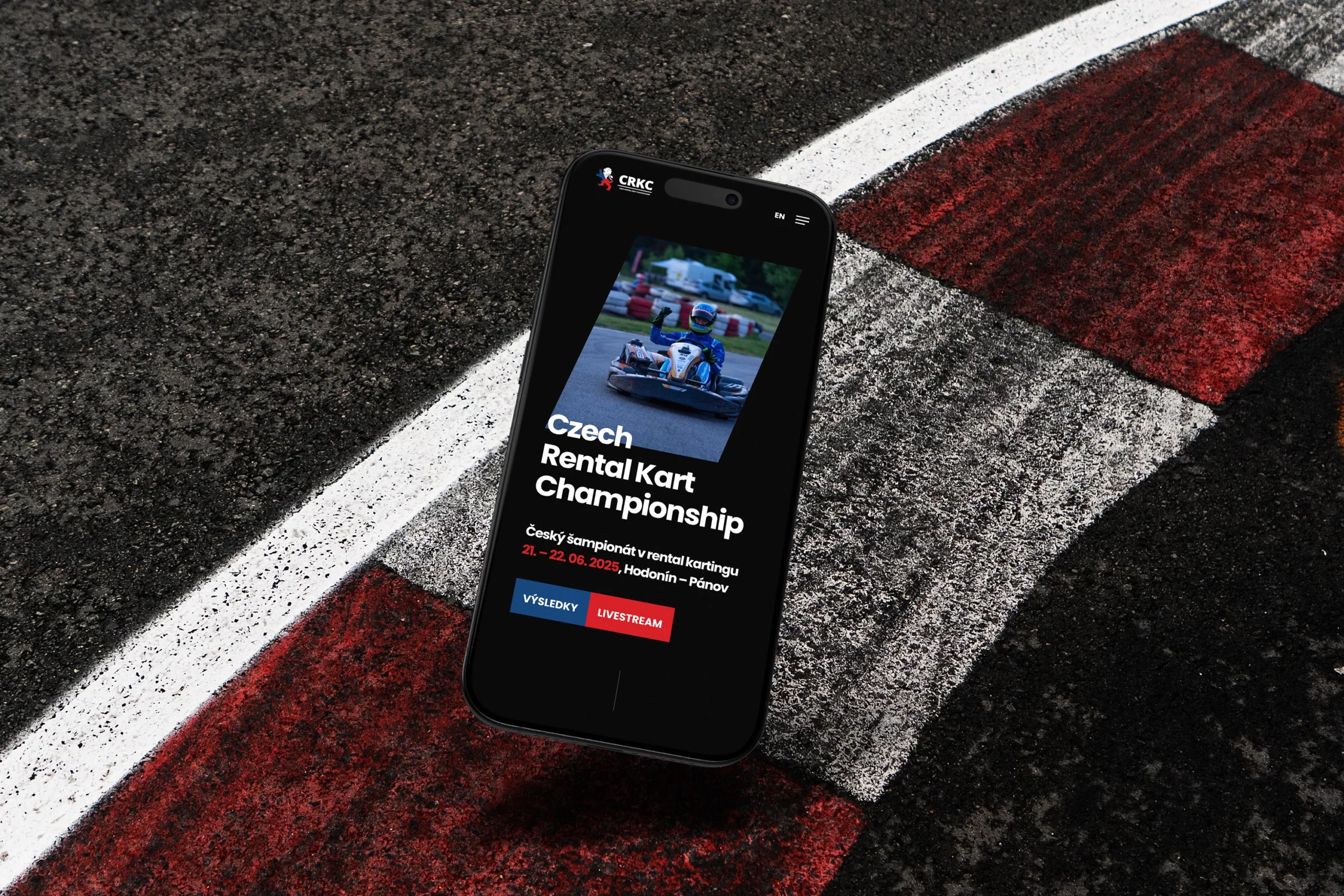 Moderní design webu pro Český šampionát v rental kartingu CRKC.