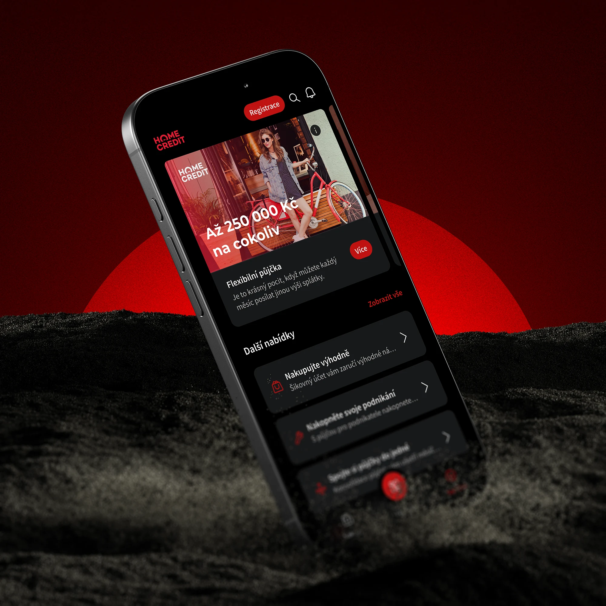 UX a UI design mobilní aplikace Home Credit pro více než 200 tisíc uživatelů měsíčně.